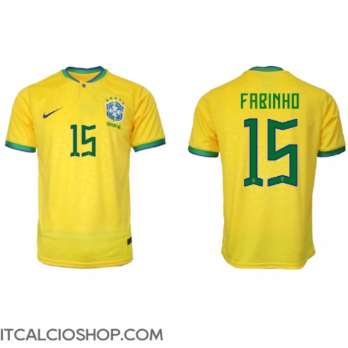 Brasile Fabinho #15 Prima Maglia Mondiali 2022 Manica Corta